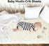 28" 52", 100% Synrroe Fitted Muslin Crib Sheets, Stretchy Crib Bed Sheets for Babies Girls by Super Soft
