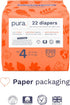 4 (18-31lbs) 12 Packaging, 3 Packs 22 (66 Pura Size Eco-Friendly Diapers TCF Hypoallergenic, Soft Organic Cotton