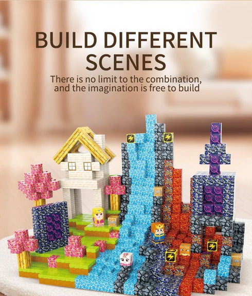 FXLYNAF 84-Piece 0.8in Set, Magnetic Blocks, Build Prince&Princess Magnet Game Stacking Building Blocks Cubes Magnets