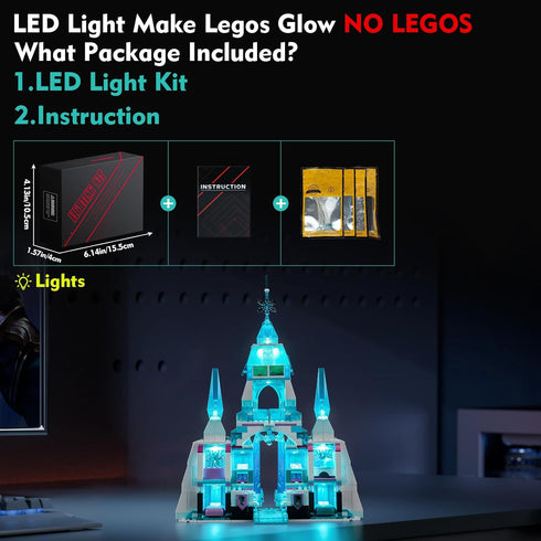LED Light Kit for Lego 43244 Elsa's Ice Palace Creative Lighting Set Accessories - No Models Included