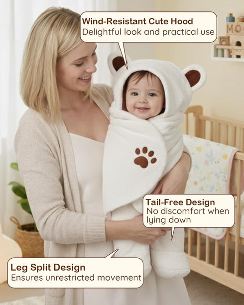 0-4 Lilian&Gema Swaddles for Newborns, Baby Swaddle Blanket for Newborn Months, Cute Bear Swaddle Wrap for Baby Boys
