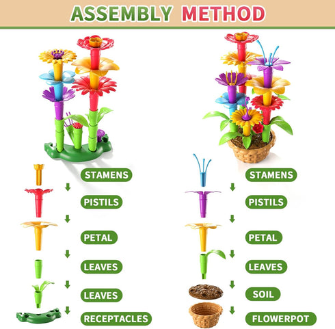 Flower Garden Building Toys Set for Girls | Birthday Gift for 2-6 Year Old Girls, Educational STEM Toys