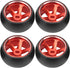 RC Wheel Tire, 4Pcs Aluminum Alloy Spare Parts for ini-Q Mini-D/Wltoys K969 1/28 RC Car, Red