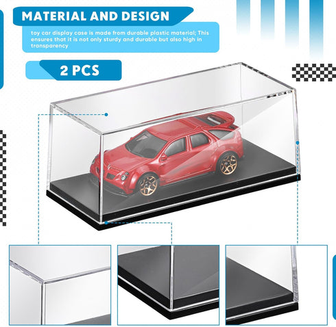 Singhoow 2 1/64 4.17 1.81 1.81 Inches Pcs Display Case Acrylic Model Cars Display Case x x Clear Plastic Vehicles Toy