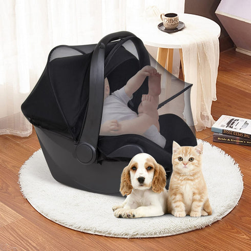 Beberoad Love Universal Car Seat Mosquito Net Insert, Breathable & Durable Mesh Net (Black)