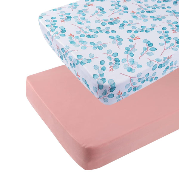 Onacosht Pack n Play Sheets 2 Pack for Baby Girl, Stretchy Jersey