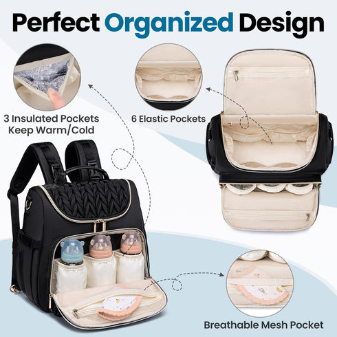 Tealari 4 1 Backpack,Waterproof Backpack,Stroller in Convertible Diaper Bag Baby Diaper Bag with Changing Pad,Converts
