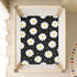 CZXW 52" 28" Black White Daisy Crib Sheets Fitted x Natural Cotton Soft & Breathable for Baby Crib Mattress