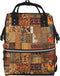 FHEDVBN African Textile Patchwork Diaper Bag Backpack for Women Multifunction Waterproof Mummy Backpacks