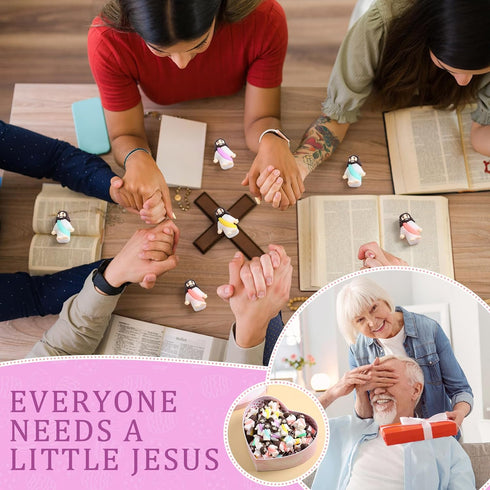 Barydat 200 Pack Mini Jesus Figurines | Tiny Jesus Toys for Thanksgiving, Sunday School, and Baptism Gifts