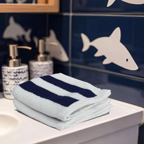 ORIGINAL KIDS Set 12 100% 450 12 12 Wash Cloth - of Cabana Stripe Washcloths - Cotton Yarn-Dyed Terry - GSM Quick Dry