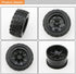 4x 1:10 RC Monster Truck Car Wheels - Rubber RC Tires with 7 Spokes Wheel Rim, Black RC Parts