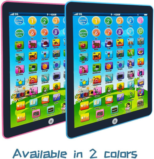 Interactive Kids Learning Pad/Tablet for Preschool Boys & Girls 3-8 Years Old (Pink) - Educational Toy with Music,