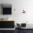 Playful Elephant in Red Bathtub Art - Safari Nursery Decor