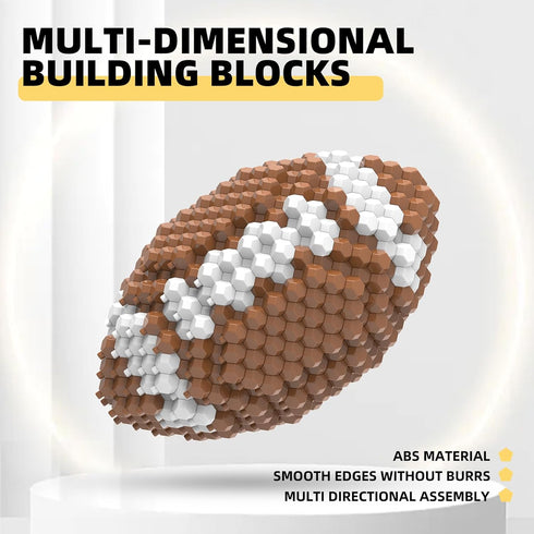 Set, 3D 14 (223 KADELE Football Block Adults challenging STEM Block Decoration, Miniature Educational Toys for Years