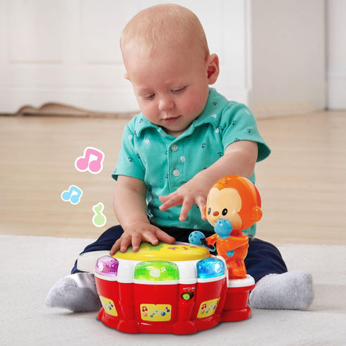 VTech Baby Beats Monkey Drum - Toy Drum with AAA Battery and Manual