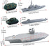 18 Inches deAO Aircraft Carrier Toy with Scale Model Warplanes Warships Military Vehicles Battleship Helicopter Planes