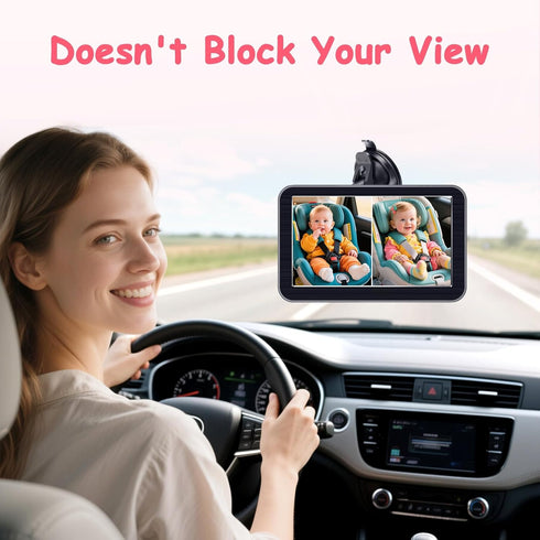 Befumly HD-1080P 2-Kids 7 360 Baby Car Camera: Auto Night Vision Dual Backseat Cameras with Split-Screen Recording