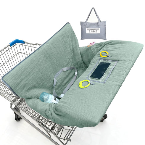 Muslin Shopping Cart Cover for Baby Soft & Breathable High Chair Covers for Restaurant Seat Grocery Cart Cover