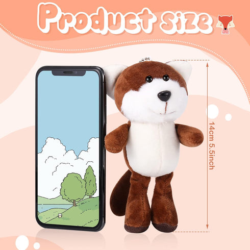 12 Pcs Cute Stuffed Animal Toy, 4 Inch Mini Plush Turtle Puppy Dog Pig Keychain for Birthday Party Favors