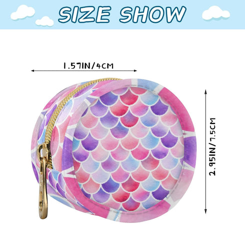 PYBUG Scallop Shape Round Pacifier Storage Case, Polyester & TPU Lined with Hook Buckle, Pacifier Container Box