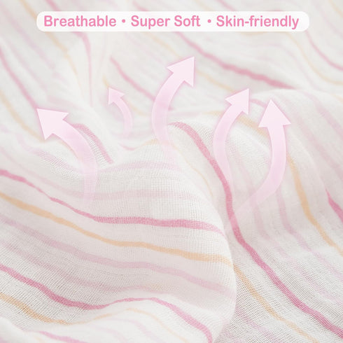 4-Pack 47 47 inches Viviland Muslin Swaddle Blankets, Swaddle Wrap for Boys and Girls, Breathable and Skin-Friendly
