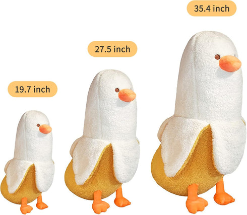 PEACH CAT Banana Duck Plush Toy - Cute Hugging Plush Pillow Duck Stuffed Animal for Girls and Boys