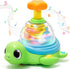 6-12 1 Tummy 7 8 9 10 11 Baby Crawling Toys Months, Musical Light-up Toys for Year Old, Press to Spin Turtle for Cause