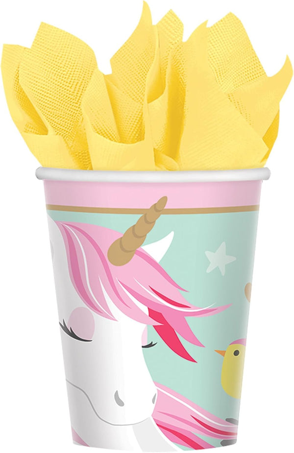 amscan Paper Party Cups, Magical Unicorn Tableware Collection, 9 oz, 8 Pcs.