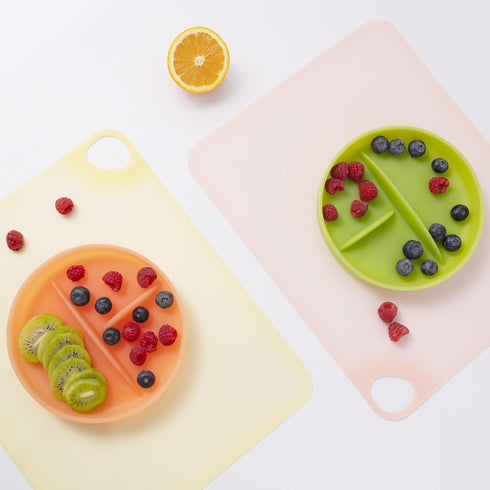 (2, Olababy Fold N Go Silicone Placemat w Travel Case | Dishwasher Safe, BPA Free, Non-Slip, Waterproof | Mini Dining