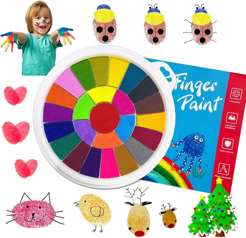 25 Color Book Finger Painting Kit Drawing Toys,Album Educational Tool Kit,Washable Children's
