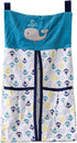 CribMATE Embroidery Crib Diaper Stacker Blue Whale Arrow Crib Diaper Hanging Bag (Blue Whale Arrow)