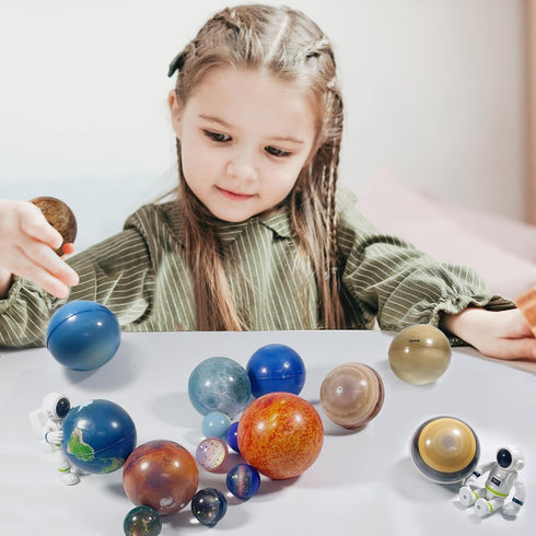Set 3-5-8-10 Solar System Planets Toys for Kids, STEM Educational Sensory Toys for Autistic Children Non-Toxic, Space