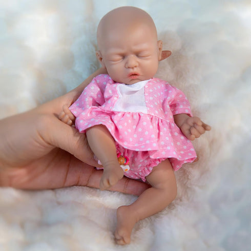 7 inch Vollence Mini Preemie Full Body Silicone Baby Girl Doll Lifelike Tiny Small Reborn Babies Dolls Surprice