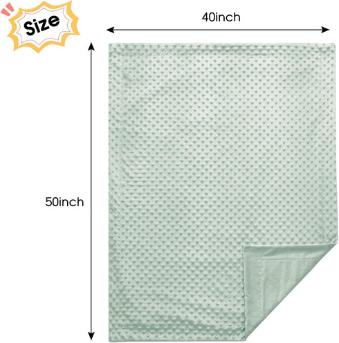 40x50 Inches david's kids Micro Fleece Minky Baby Blanket for Girls with Double Layer and Soothing Raised Dots