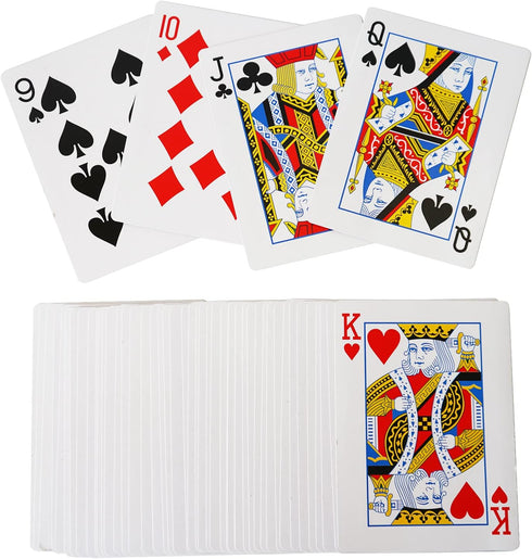 Yuanhe Jumbo Large Playing Cards - Giant Deck of Oversized Full Deck for Casino Party Decorations (5x7 inch)