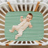 Jihqo 52" 28" Green White Stripes Crib Sheets for Boys Girls Soft Breathable Mini Crib Sheets for Baby x