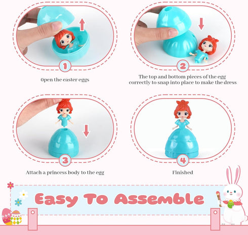 12 3+ Konijiwa Easter Gifts for Kids, Piece Prefilled Easter Egg,Perfect for Year Old Boys and Girls, Ideal for Easter