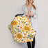 Schgap Flowers Orange Baby Car Seat Covers Canopy, Nursing Cover Breastfeeding Baby Carrier Covers Carseat Canopy