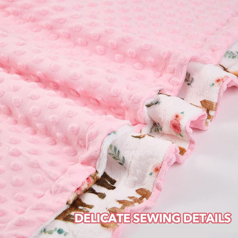 Highland Cow Lovey Baby Blanket for Boys Girls, Soft Fleece Minky with Dotted Backing, Newborn Toddler Crib Gift (26.5