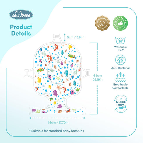 Generic 5 2 (1 Pack) Multifunctional Baby Bath Net With Cushion - Adjustable, Point Seat Support, Bath Sling, Newborn
