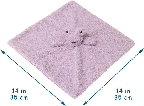 Baby Purple Frog Soft Stuffed Animal Security Blanket, Plush Frog Character Lovey Blanket, Baby Shower/Nursery Gift, Cuddly Newborn, Infant, Toddler Snuggle Blankie for Girls Boys, 14"