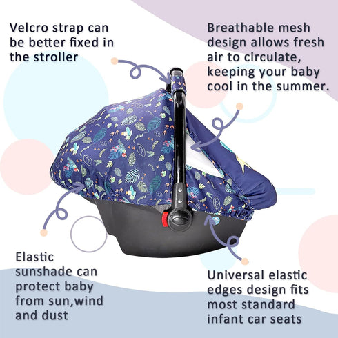 Car Seat Covers for Babies Boys, Little Brother Infant Canopy, Stretchy Newborn Stroller Carrier Cover, Dinosaur