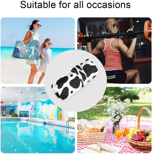 Haskirky 2 Cow Print Black White Pcs Cloth Diaper Wet Dry Bags,Waterproof and Washable Bag for Travel Reusable Wet Bag