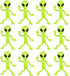 24 Pack (4") Bendable Rubber Neon Green Aliens - in a Display Box. Action Figures Bendable UFO Aliens Limbs Sensory