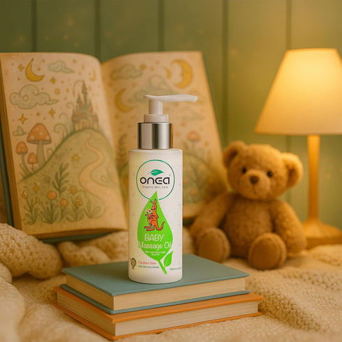 4.2 oz ONEA Baby Massage Oil - Enriched with Australian Botanicals, Sandalwood Oil and Manuka Honey - Hydrates
