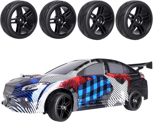 Pre-Glued 12mm Hex 1/10 On Road RC Touring Car Wheels & Tires 26mm for Traxxas 4-Tec 2.0, 4pcs