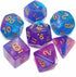 DND Blue Purple Glitter Dice Set for Dungeon and Dragons, D&D RPG Table Games, Polyhedral Dice