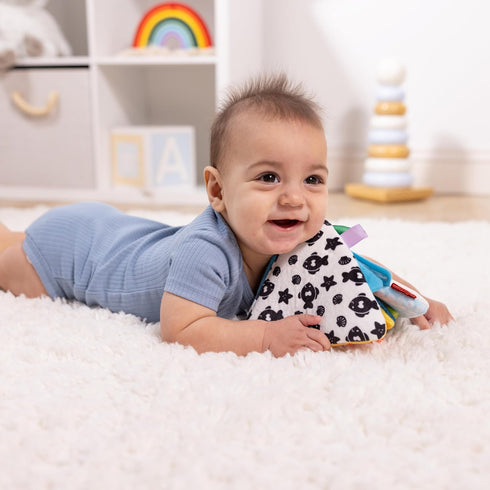 Melissa & Doug Ocean Tummy Time Triangle Infant Toy, Soft Sensory Floor Toy with Textures & Mirror for Newborns to 6