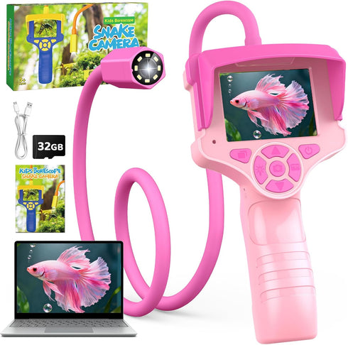 FunforFun! Borescope Snake Camera with Light, Kids Outdoor Toys for 5 6 7